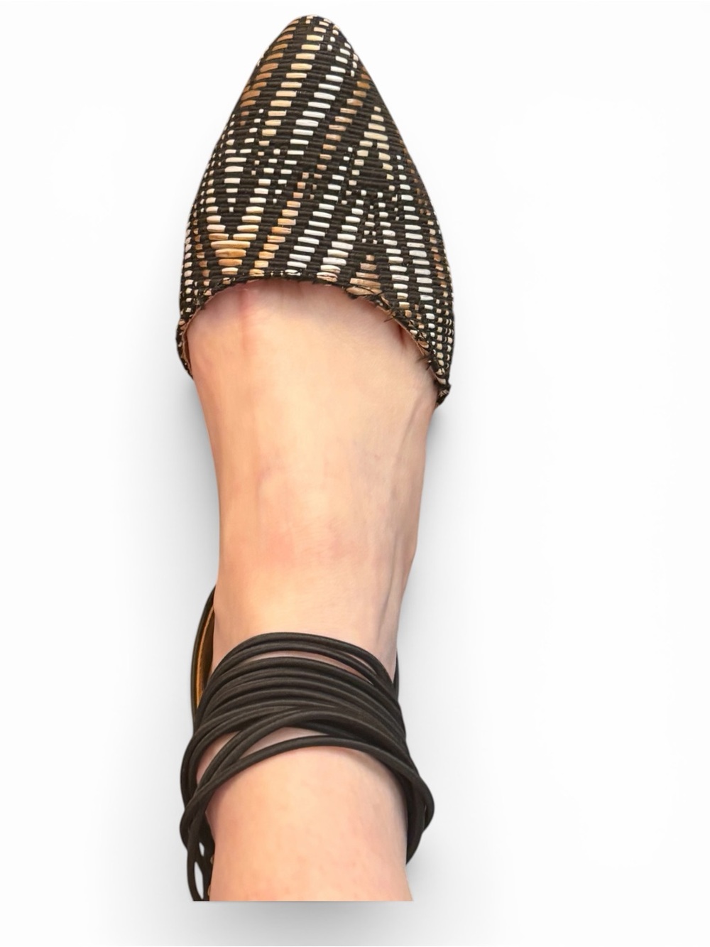 Rampage Pointed-Toe Woven Flats in Black and Brown